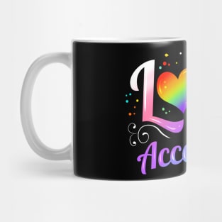 Love and Acceptance colorful heart LGBTQ Mug